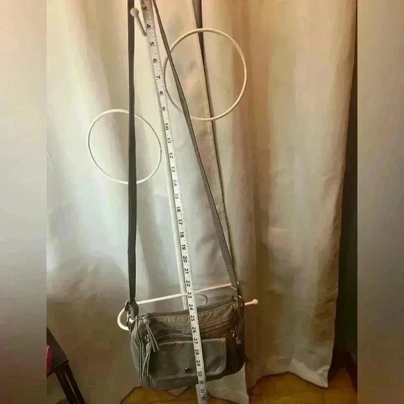 Grey Leather Crossbody Bag - Picture 2 of 14